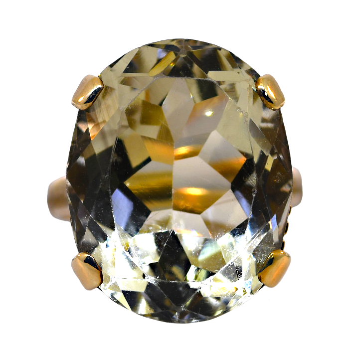 10KY Oval Citrine Ring