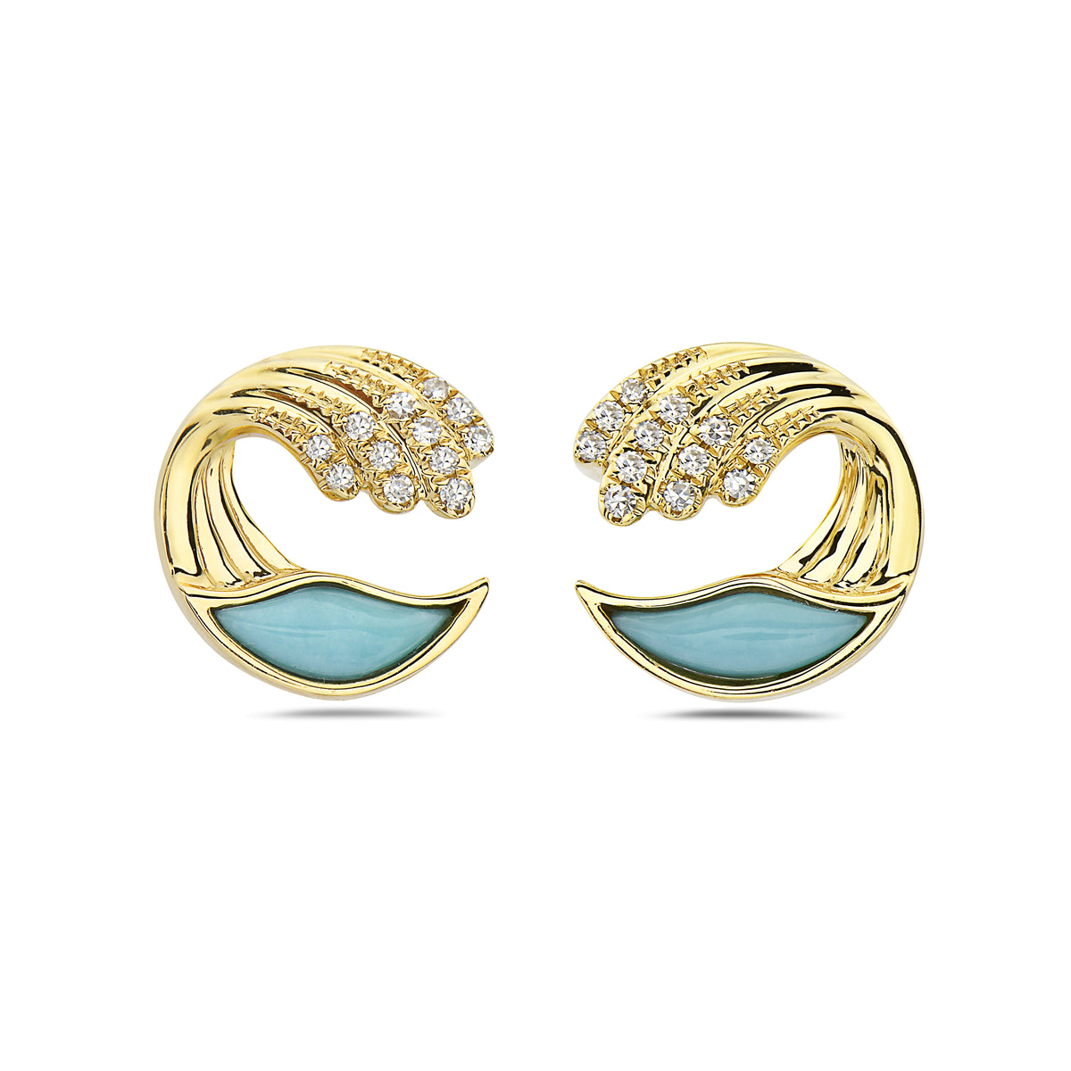 14KY Diamond Wave Earrings