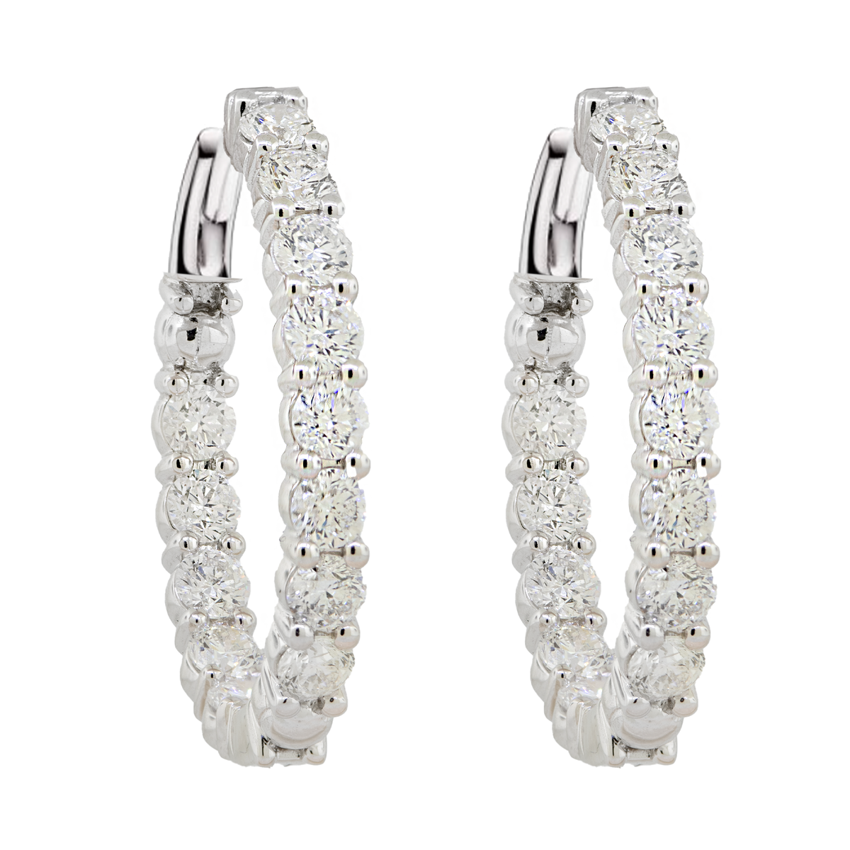 Diamond Hoop Earrings 6cts