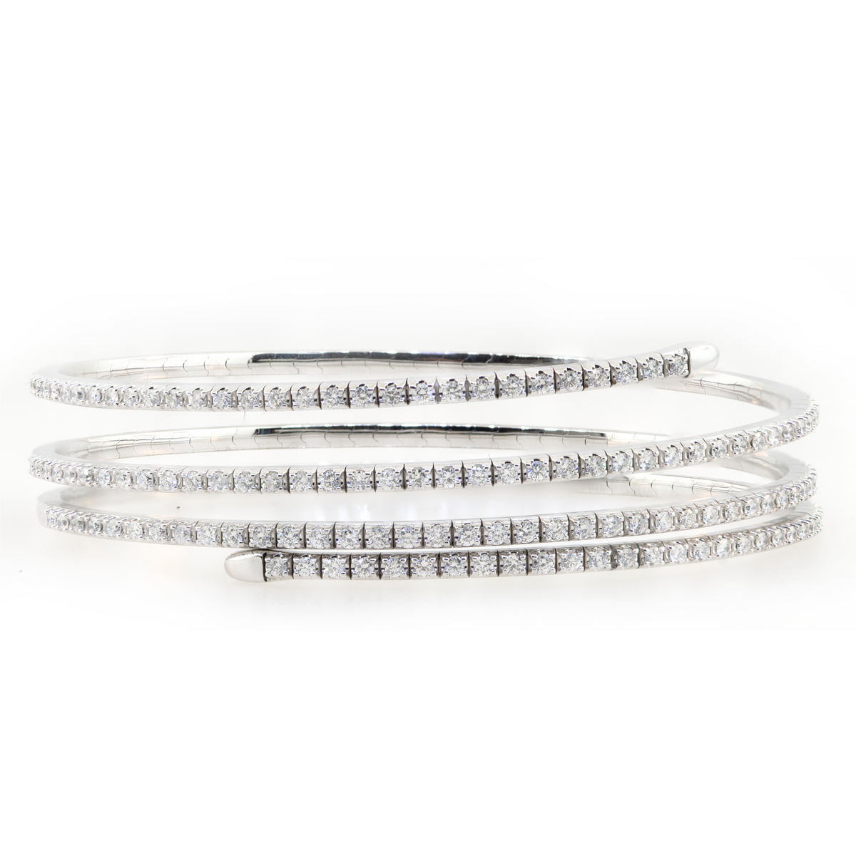 14KW 22.60 gm. Diamond Wrap Around Bangle Bracelet