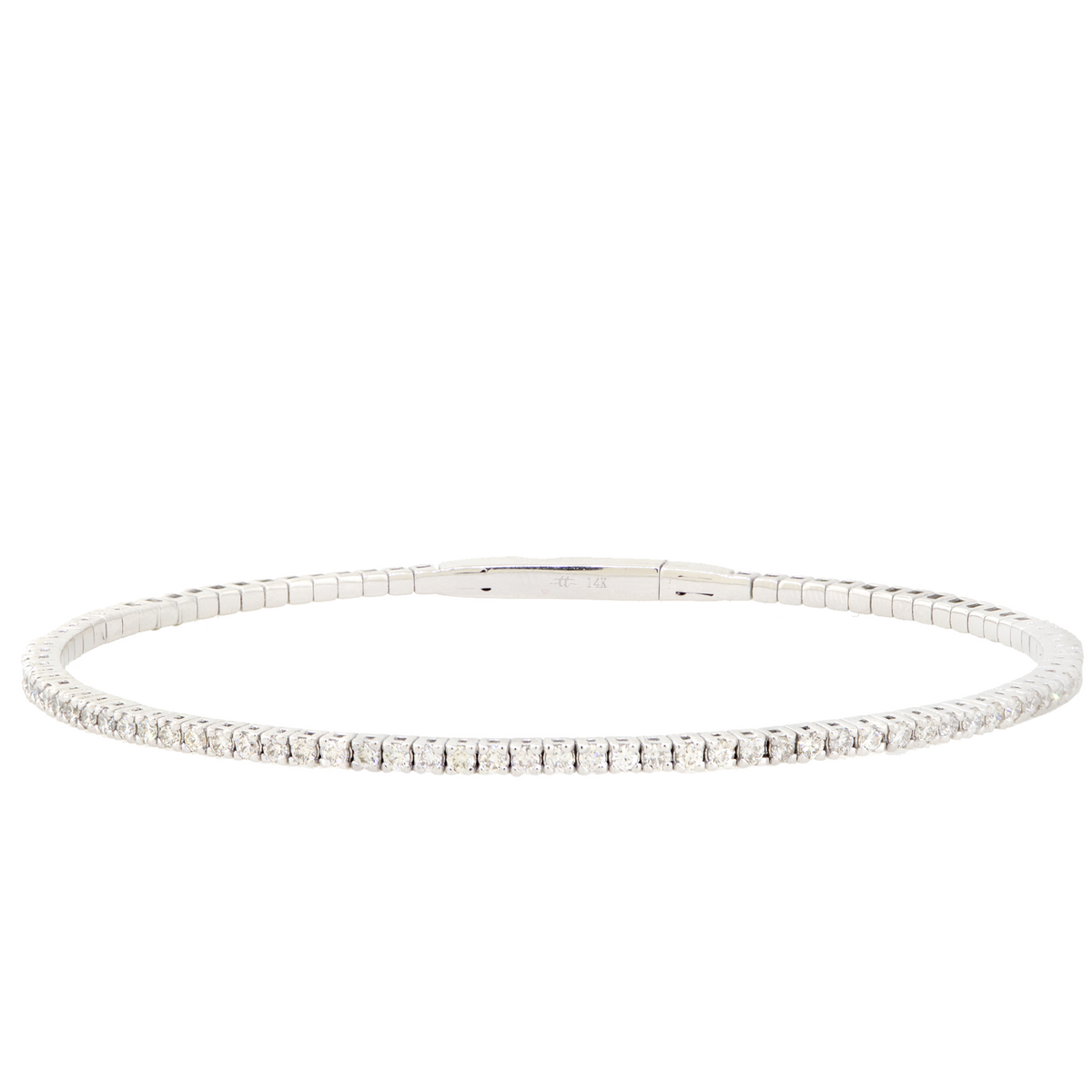 14KW 6.50 gm. Flexible Diamond Bangle Bracelet