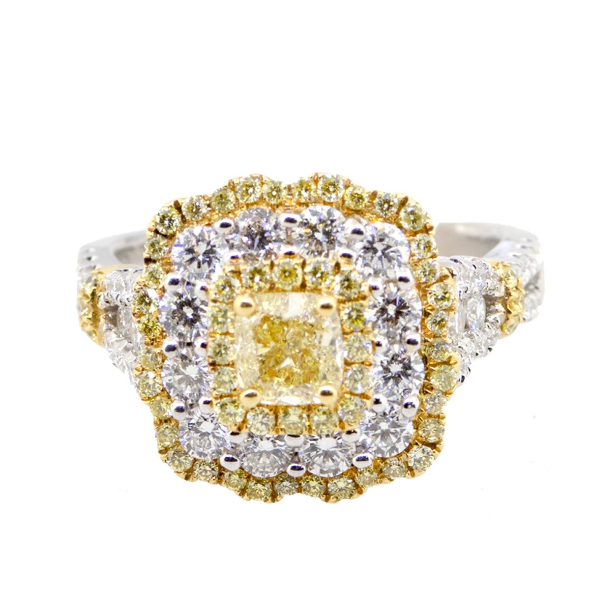 18K Fancy Yellow Diamond Fashion Ring