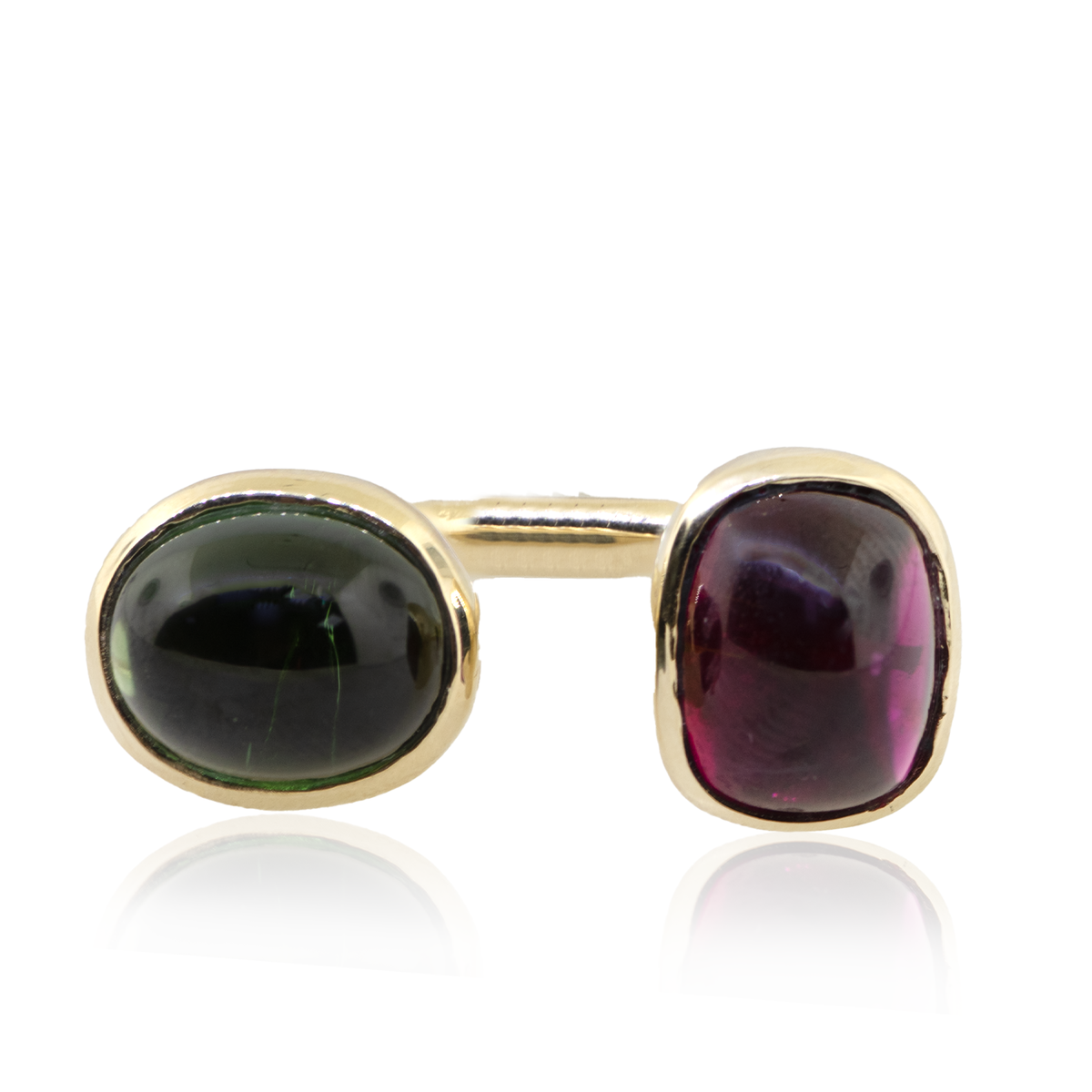 14KY 12.50 gm. Red & Green Tourmaline Ring