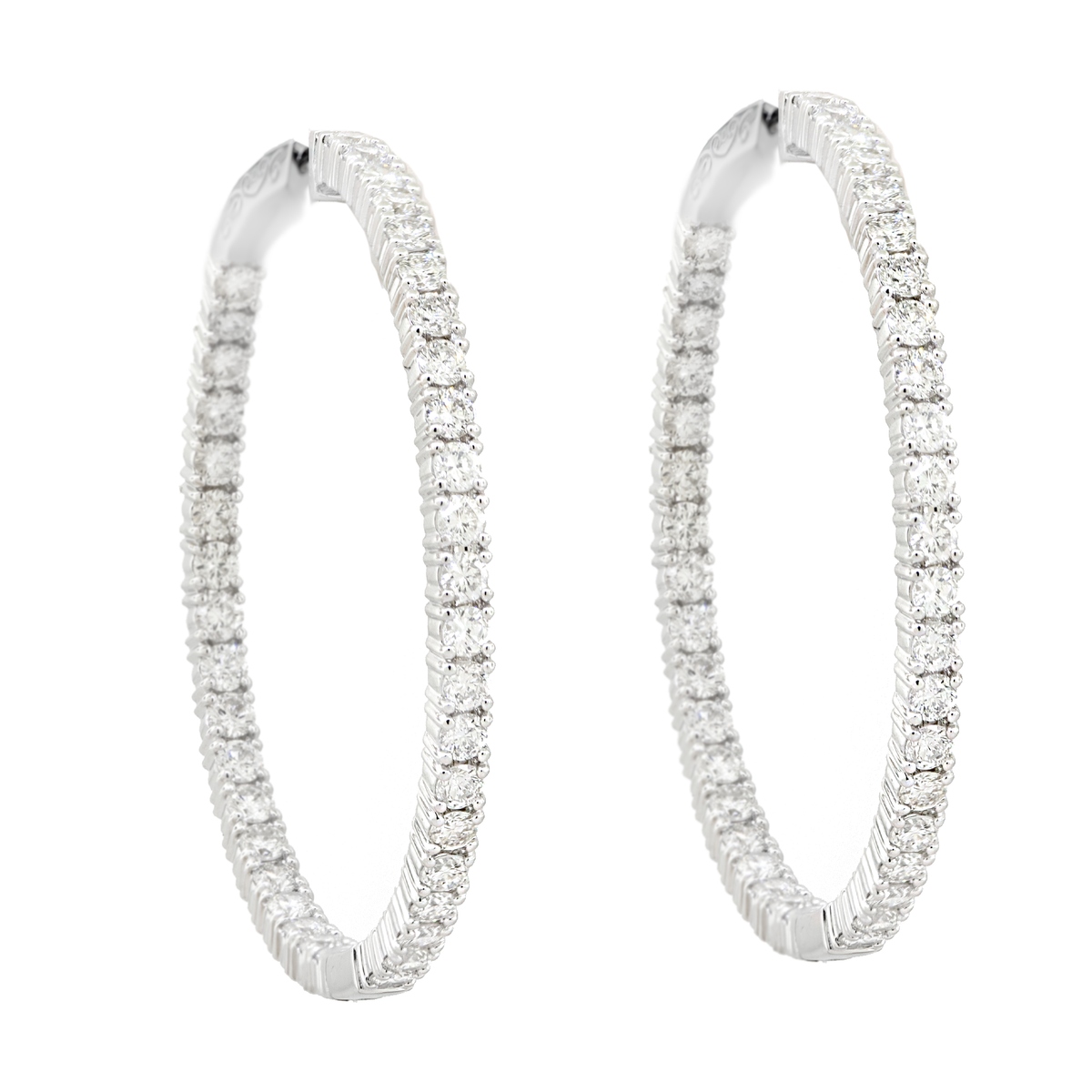 14KW 9.00 gm. Diamond Hoop Earrings