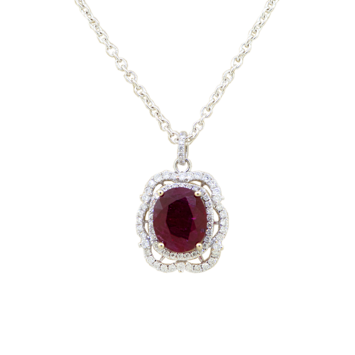 14KW Ruby & Diamond Pendant