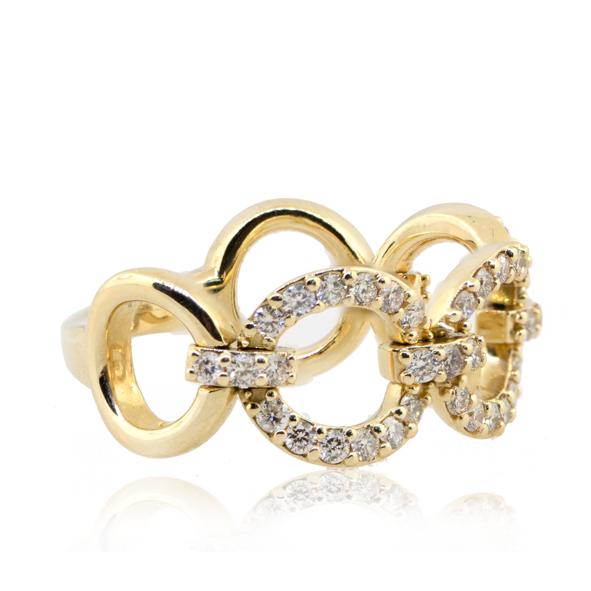 14KY Diamond "Link" Fashion Ring