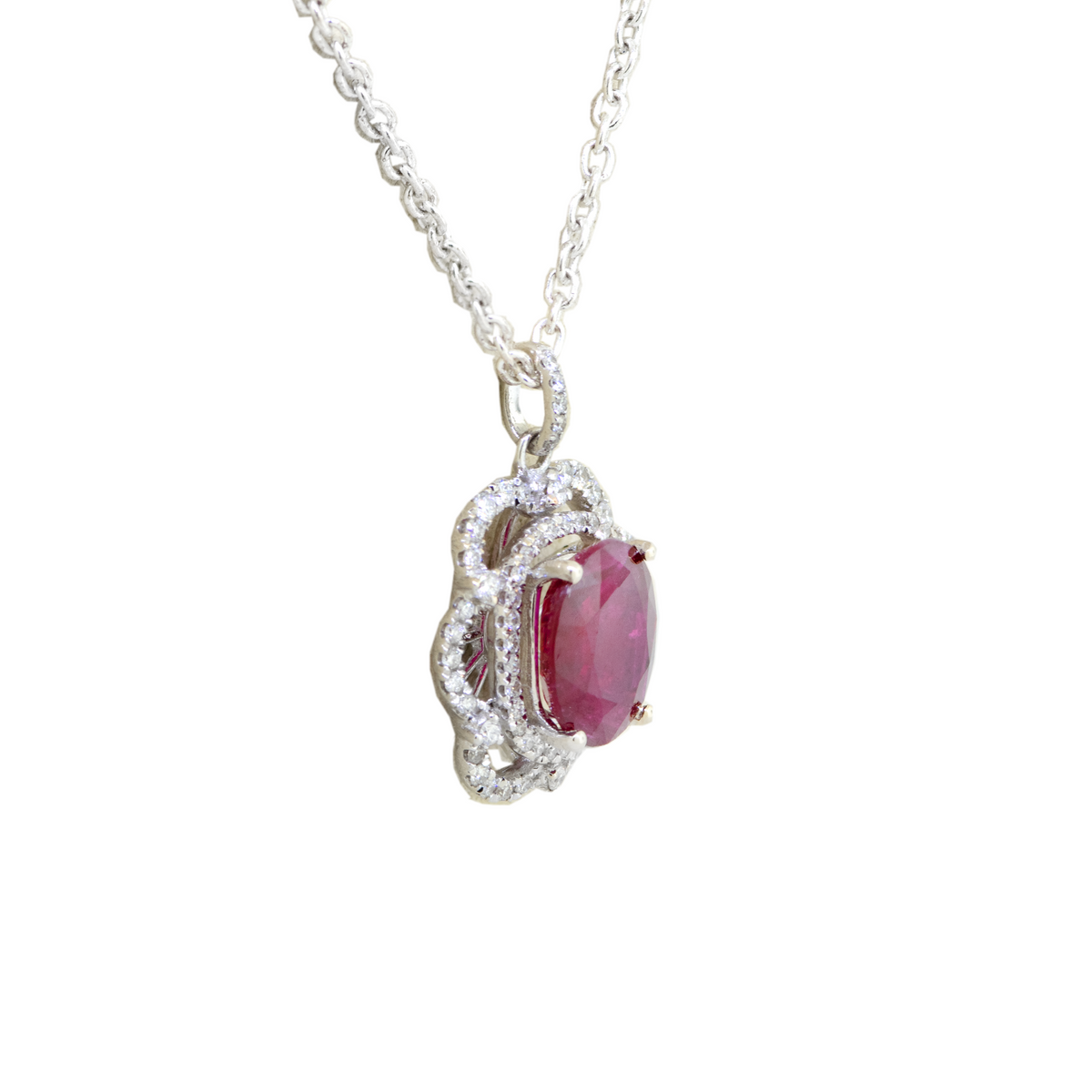 14KW Ruby & Diamond Pendant