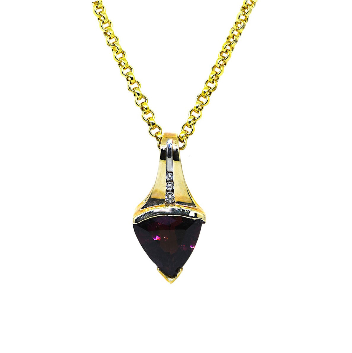 Pink Tourmaline and Diamond Pendant