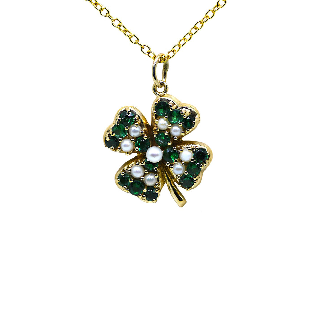 Shamrock Pendant With Pearls