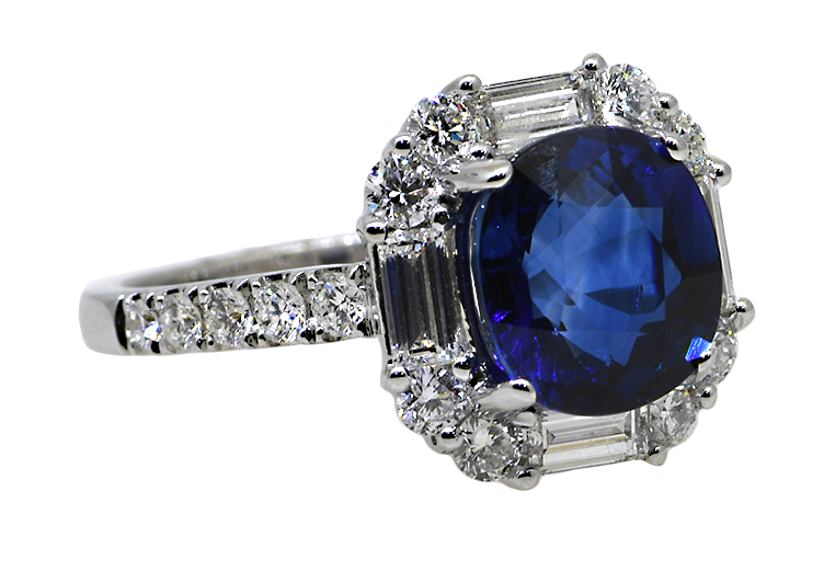 18KW Sapphire and Diamond Ring