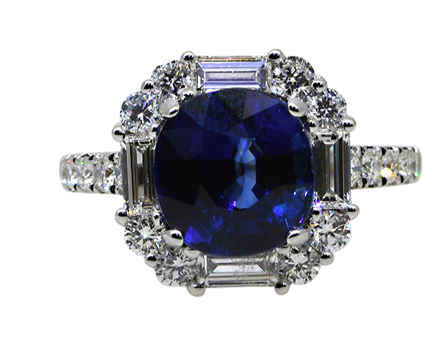 18KW Sapphire and Diamond Ring