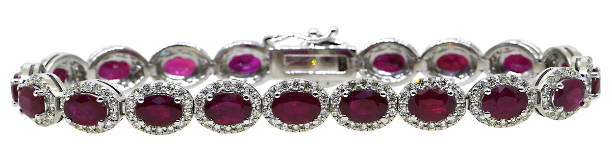 14KW Ruby and Diamond Bracelet