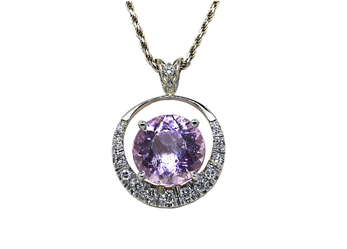 Morganite and Diamond Pendant