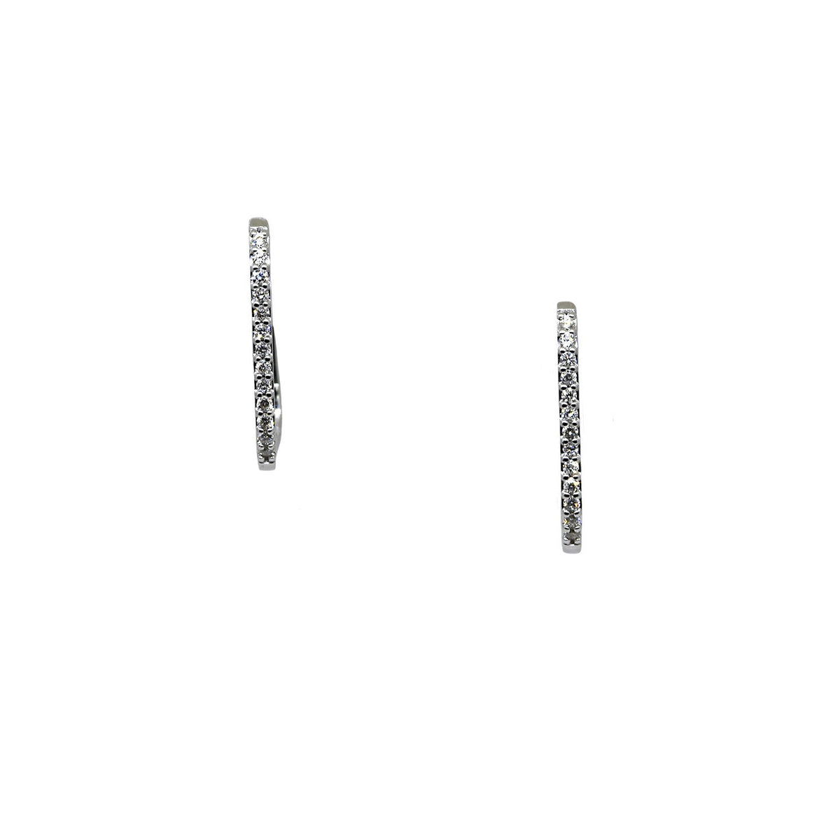 “U” Shaped Diamond Hoop Earrings