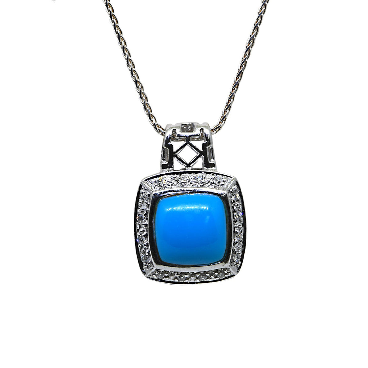 Turquoise & Diamond Pendant