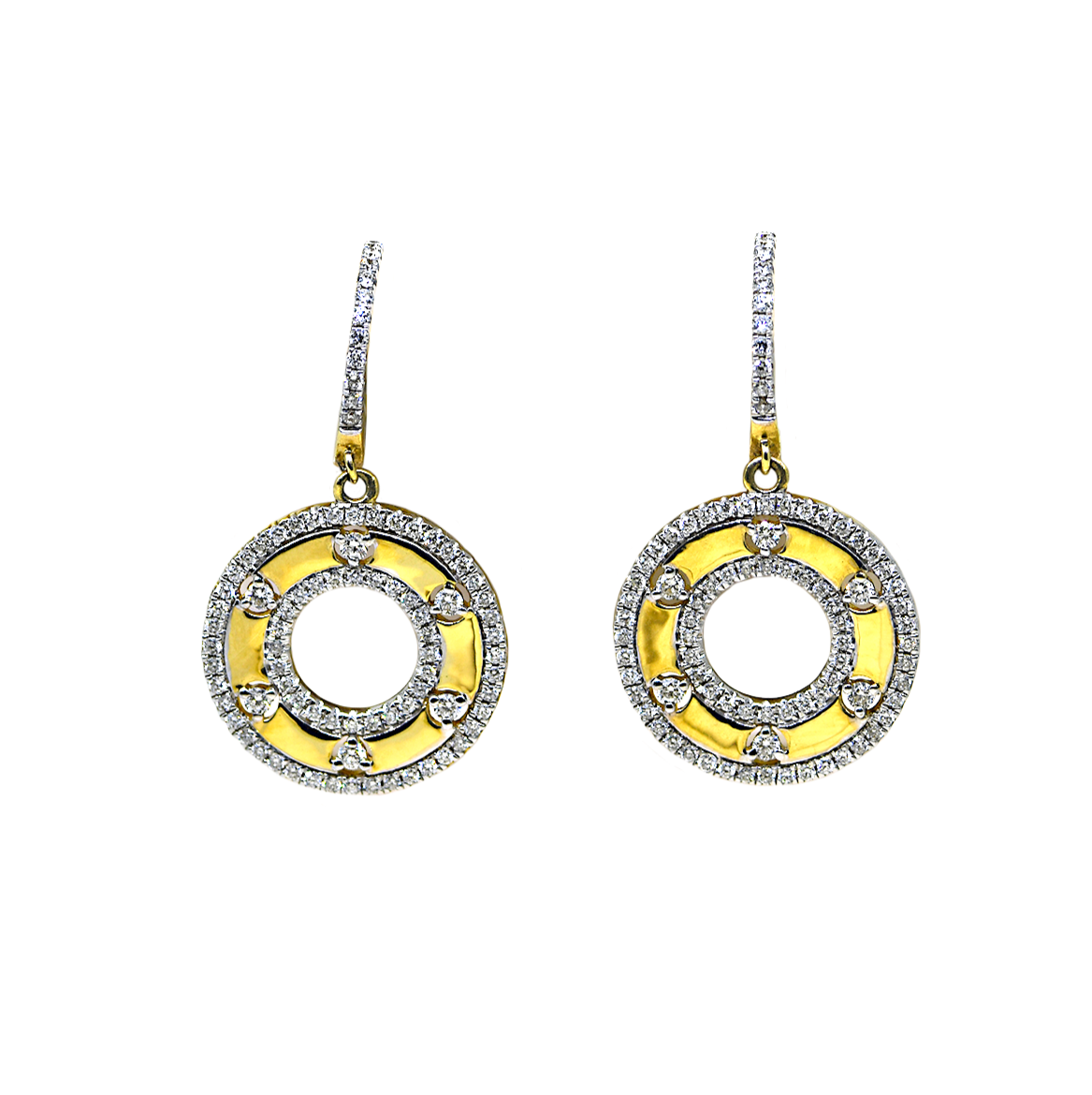 Diamond Circle Dangle Earrings