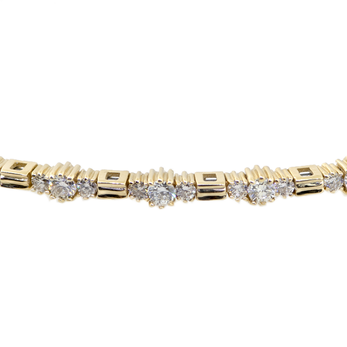 14KY 5.80 gm. Flexible Diamond Bangle Bracelet DI RBC 66=1.35ct