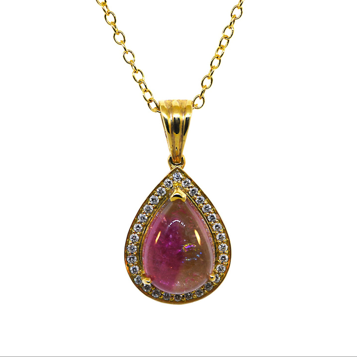 BI-Color Tourmaline & Diamond Pendant