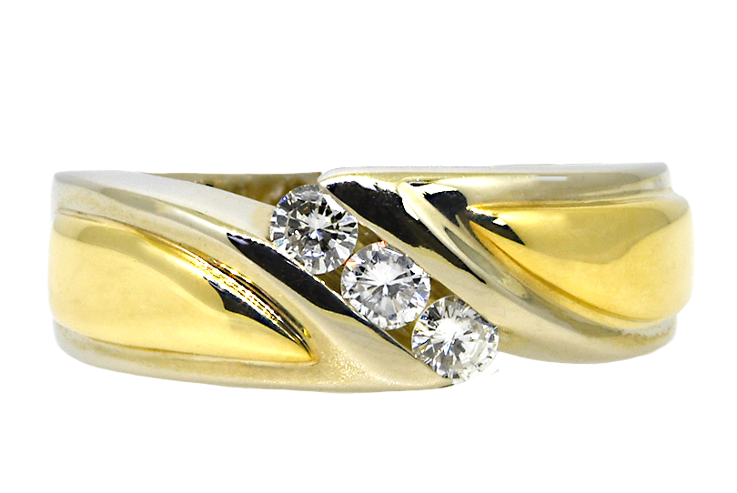 14KWY White and Yellow Gold Diamond Band