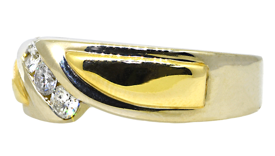 14KWY White and Yellow Gold Diamond Band