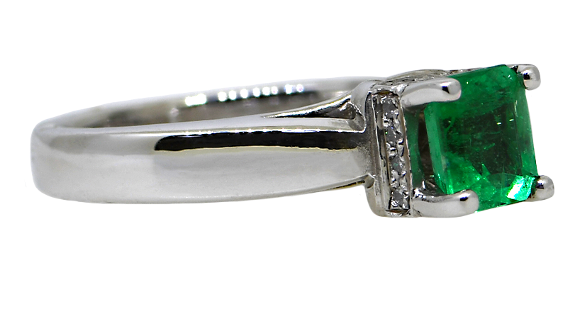 18KW Emerald and Diamond Ring