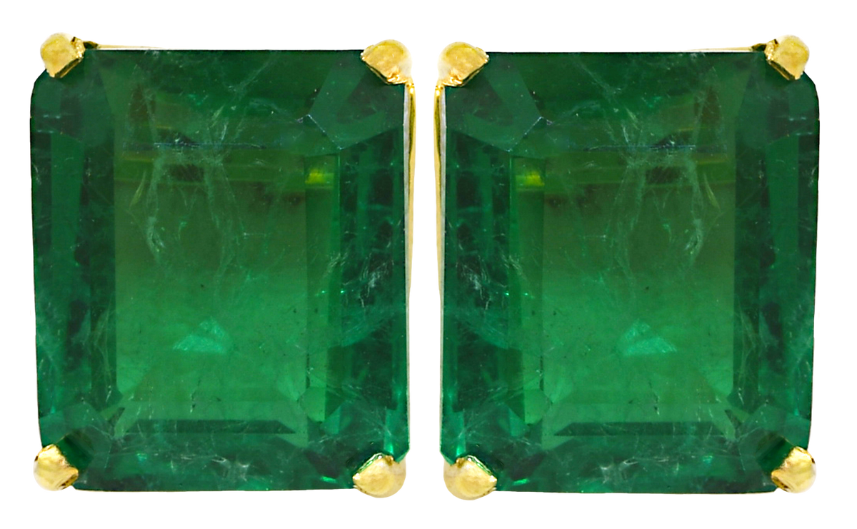 Lab Grown Emerald Stud Earrings