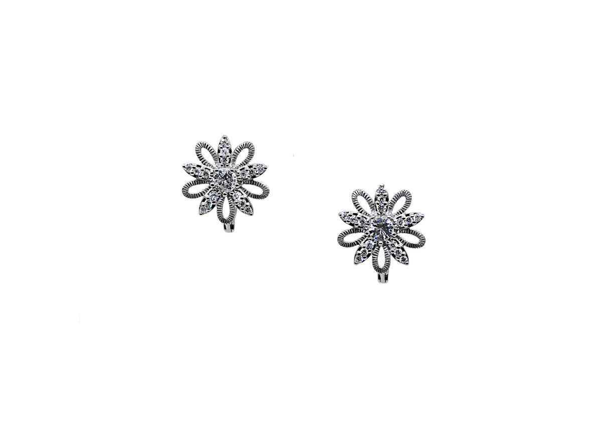 Diamond Flower Earrings