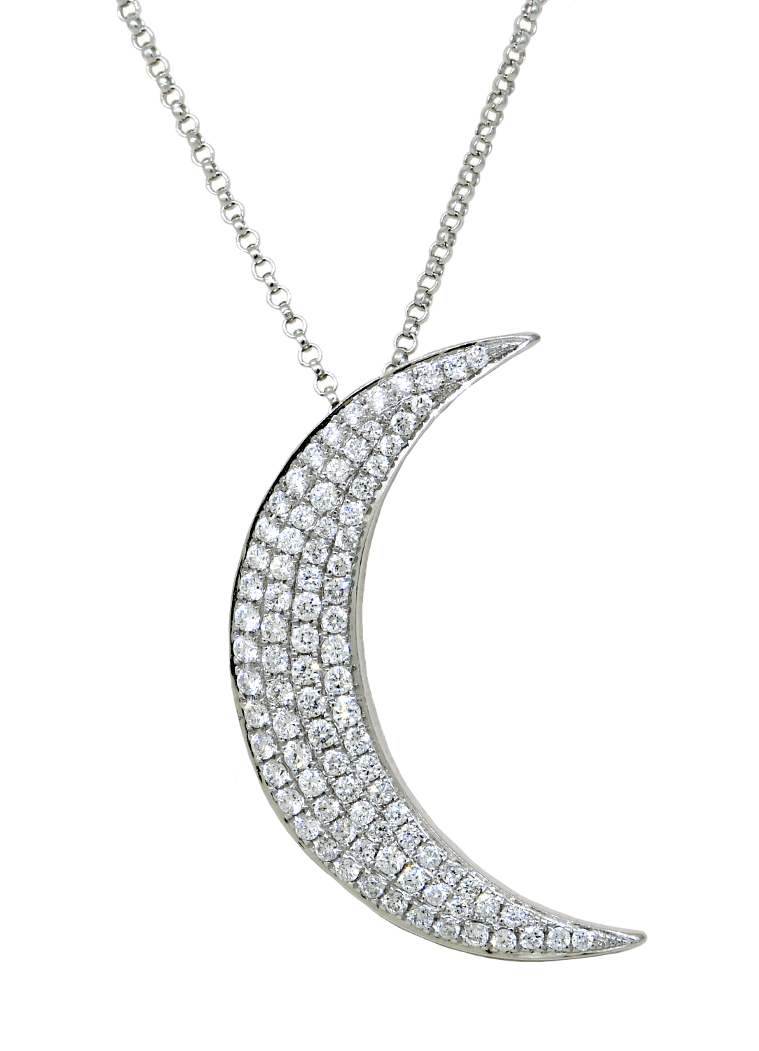 Crescent Moon Diamond Pendant