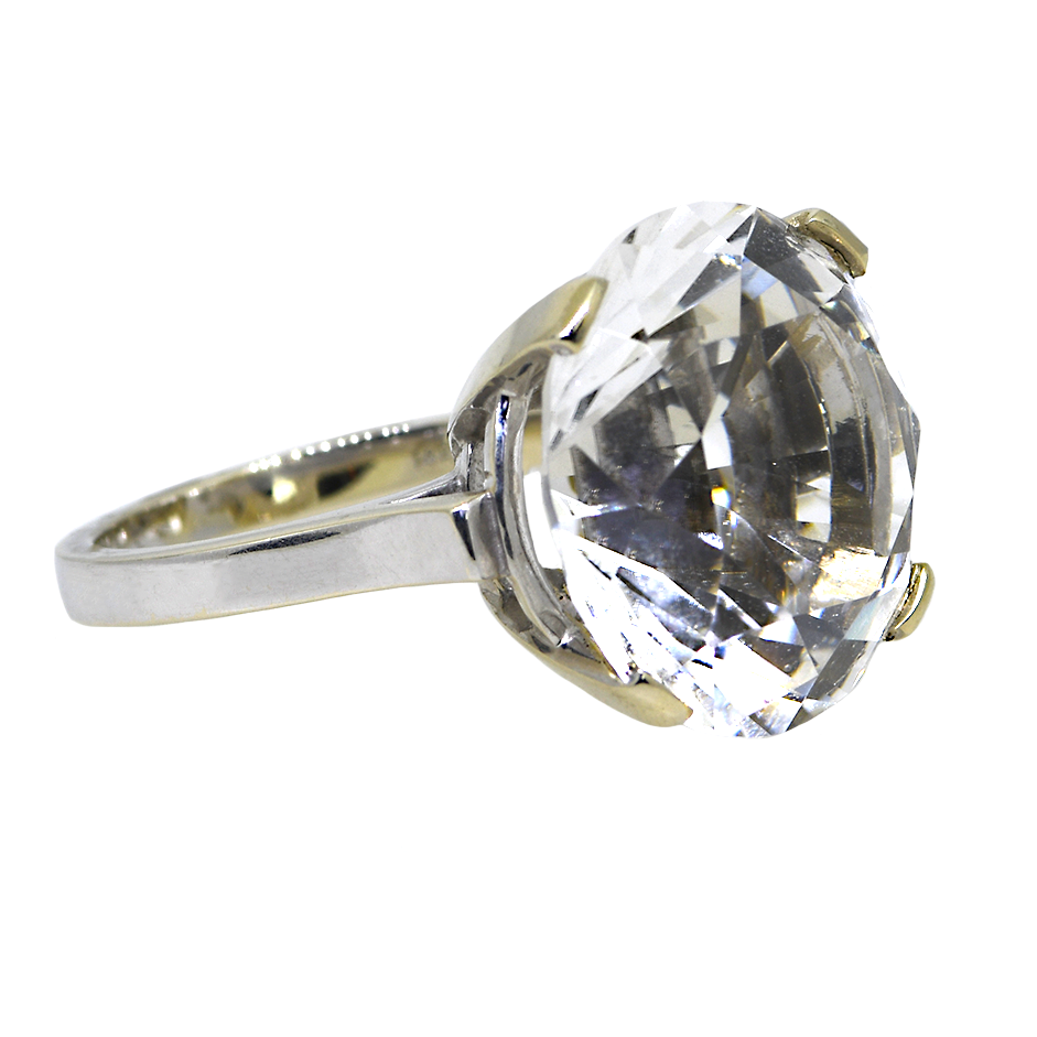 14KW Solitaire Quartz Ring
