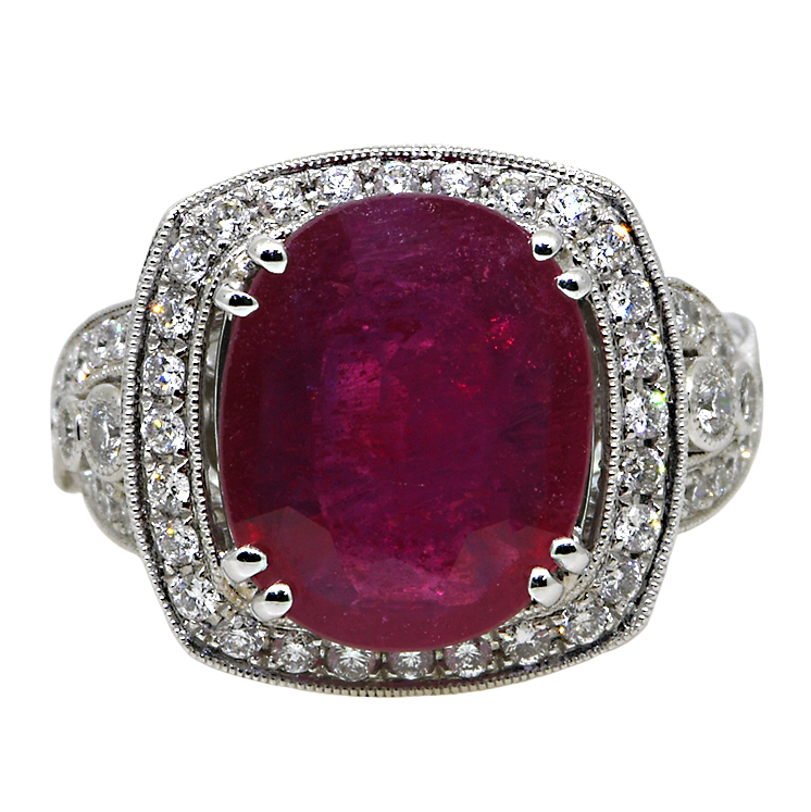 18KW Ruby and Diamond Ring