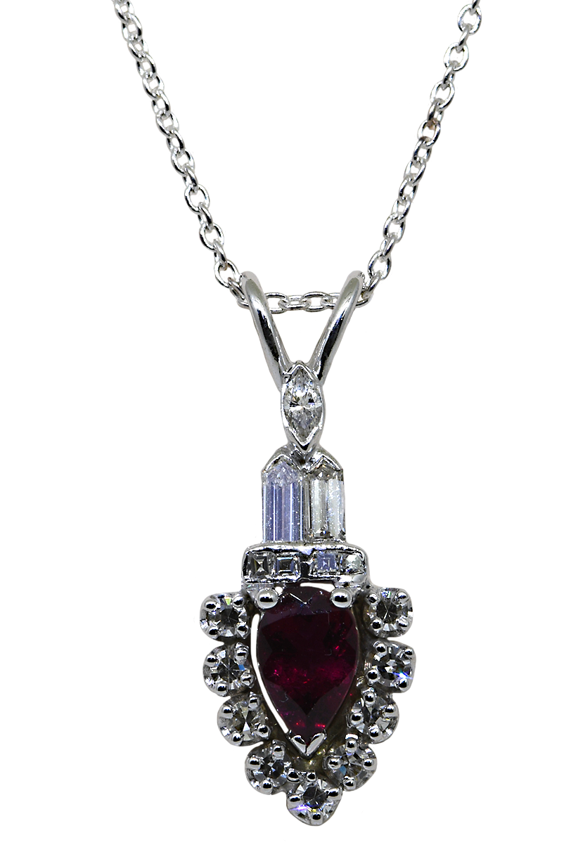 14KW Tourmaline & Diamond Pendant