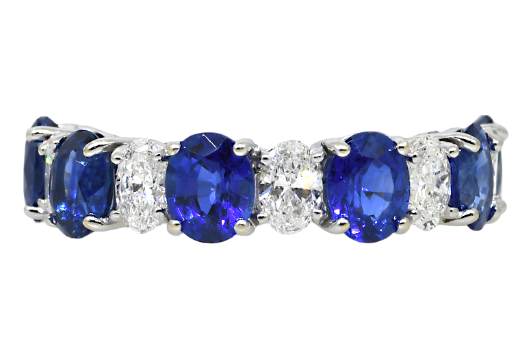 18KW Sapphire and Diamond Eternity Band