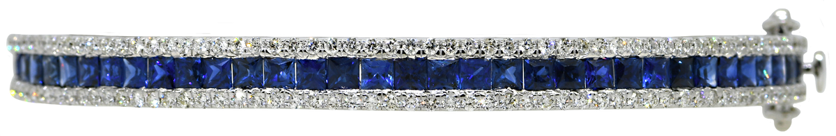 14KW Sapphire and Diamond Bangle