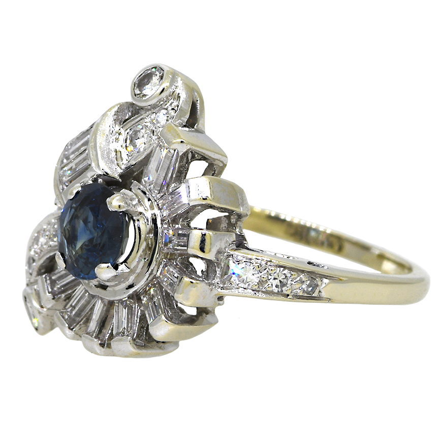 18KW Sapphire and Diamond Ring