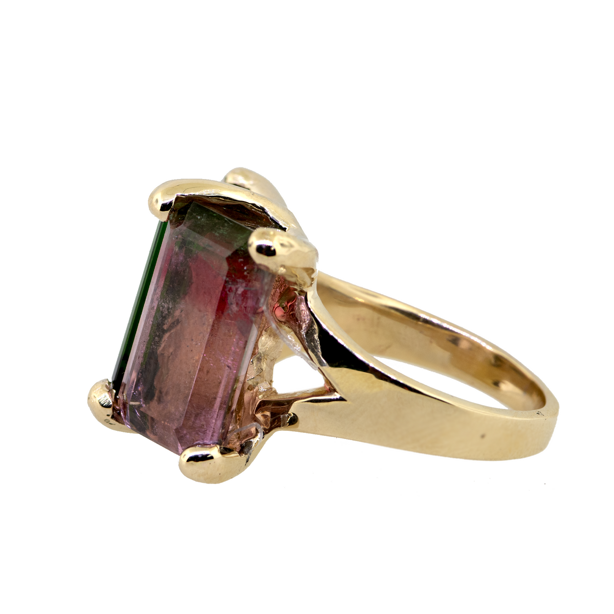 14KY 13.50 gm. Ring w/ Ametrine & Bi-Color Tourmaline