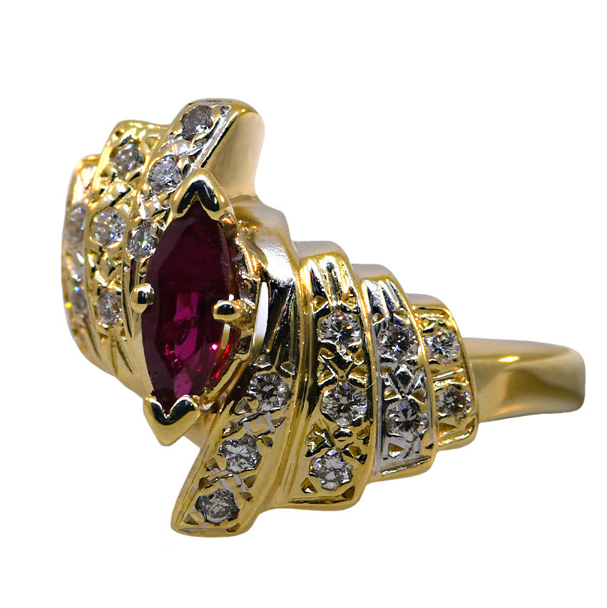 14KY Ruby and Diamond Ring