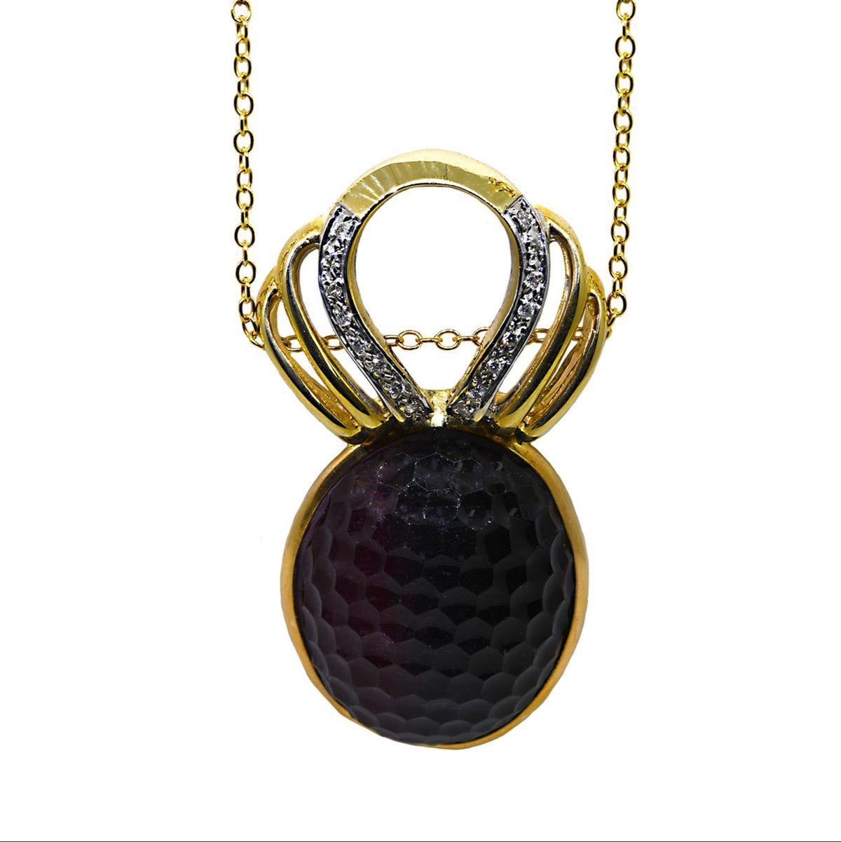 Tourmaline and Diamond Pendant