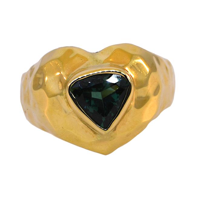 14KY Fancy Ring with Blue Tourmaline Trillion