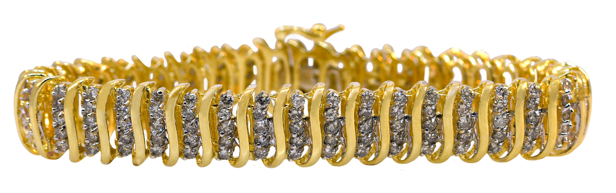 14K Yellow Gold Diamond “Wave” Bracelet