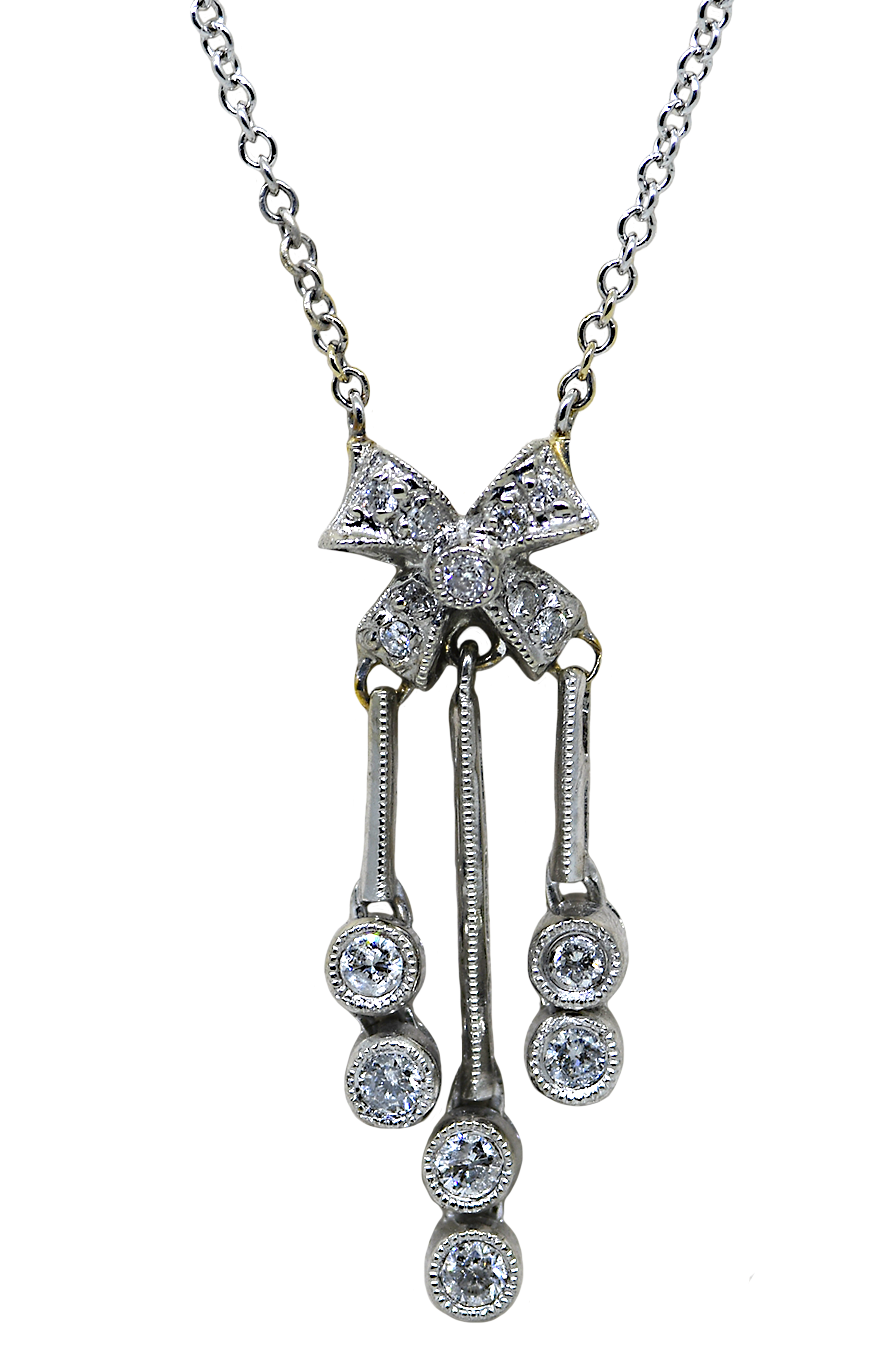 14KW Diamond Dangle Necklace