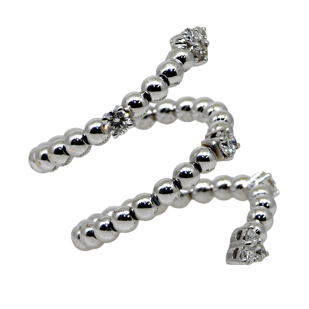 18KW Triple Twist Diamond Snake Ring