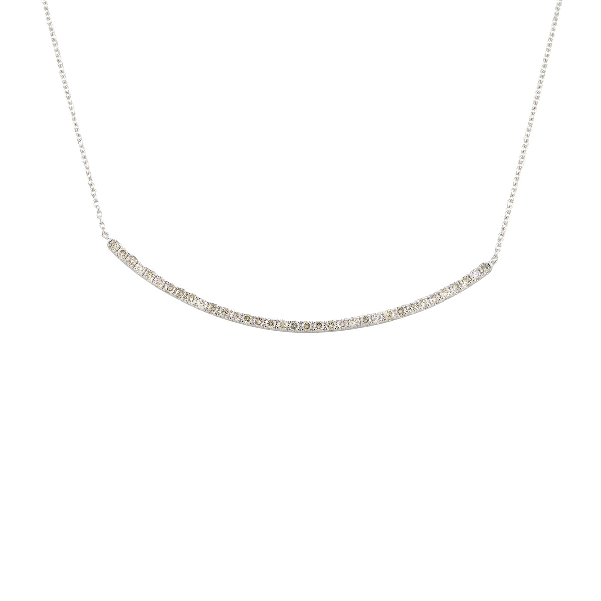 14kt White Gold Smile Necklace with Diamonds