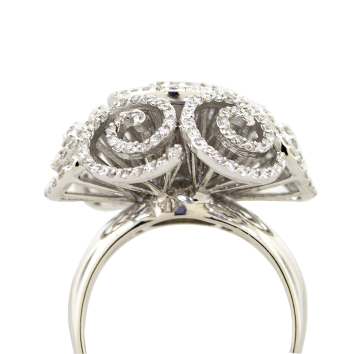 14KW 12.81gm Domed Diamond Swirl Ring