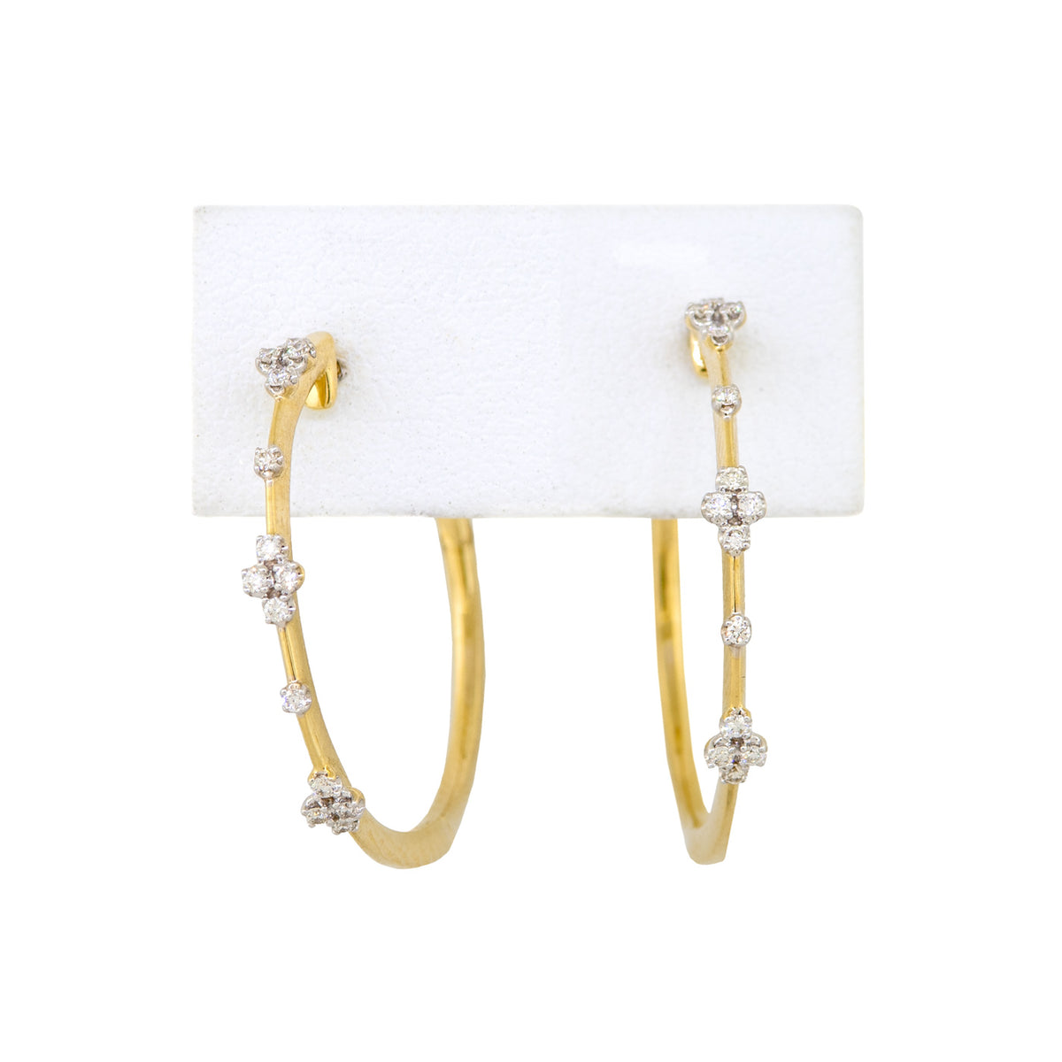 Gabriel & Co. 14k yellow gold, Diamond Hoop Earrings,