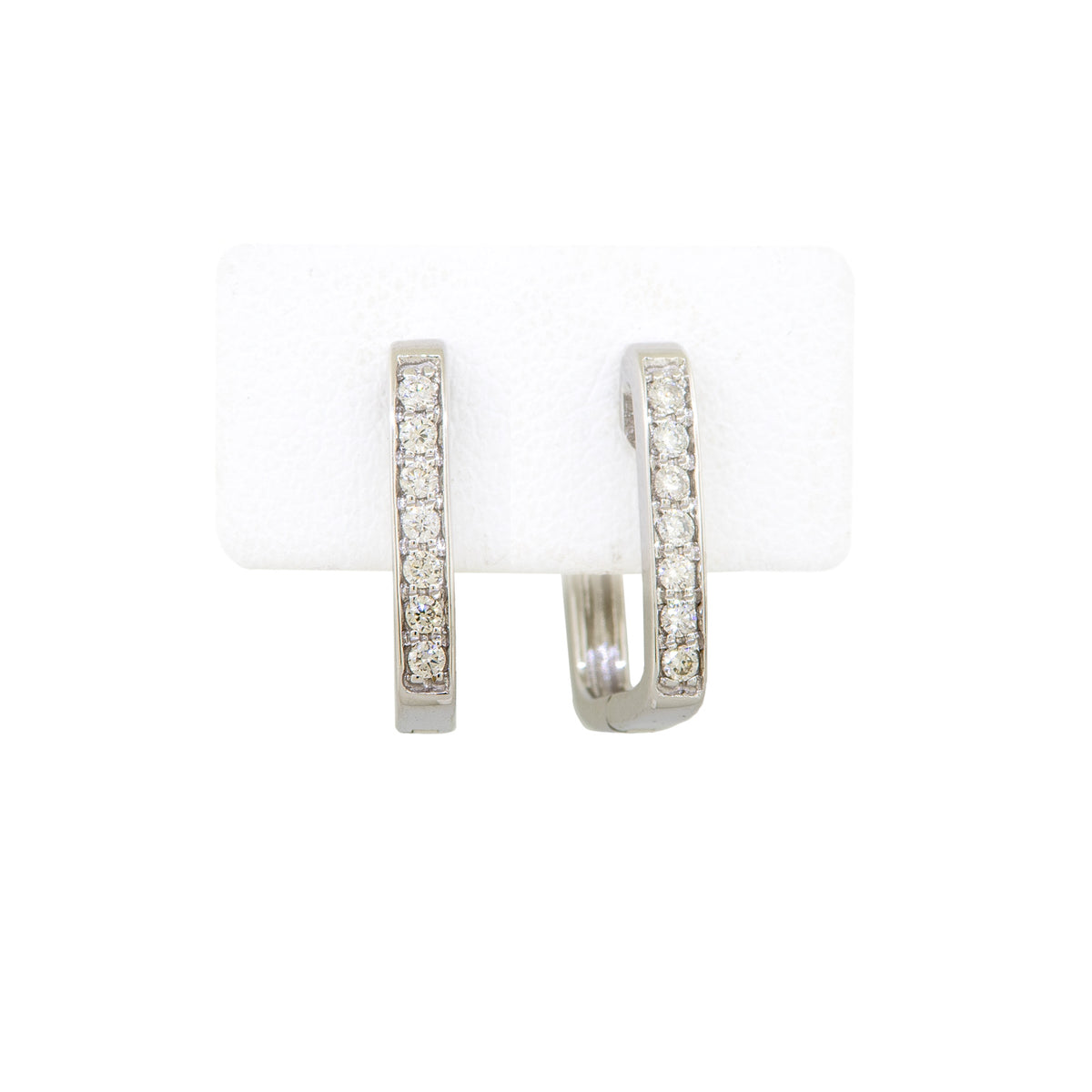 Gabriel & Co. 14k white gold, Diamond Huggies Earrings