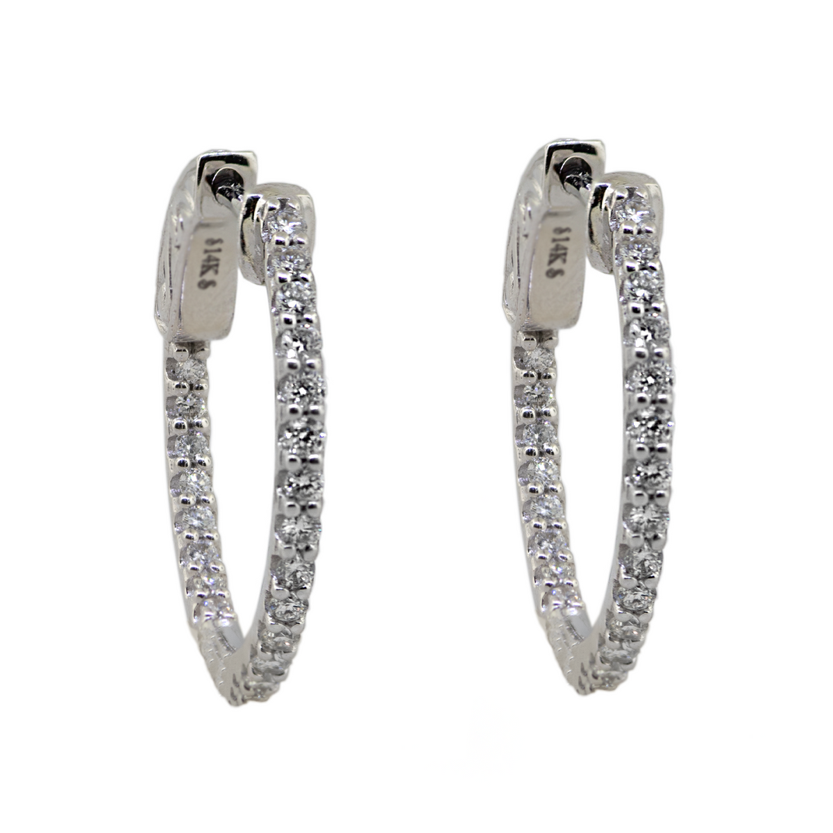14KW 3.50gm Diamond Hoop Earrings
