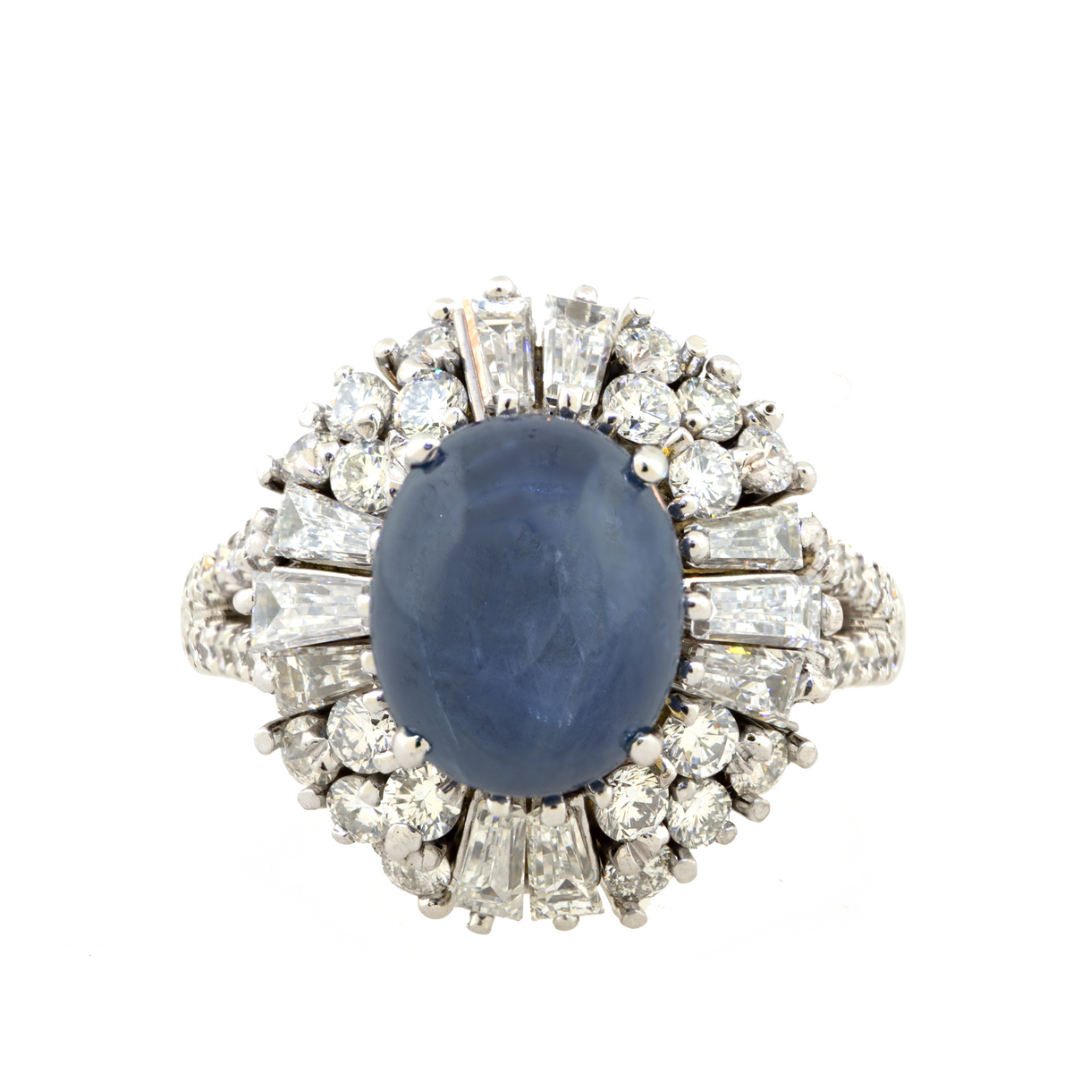 Star Sapphire & Diamond Ring