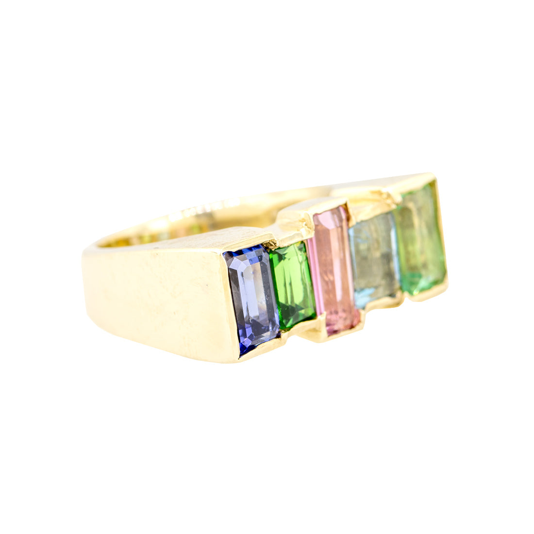Jon Paul Original 14kt yellow Multicolor 5Stone Step Ring Jon Paul Inc