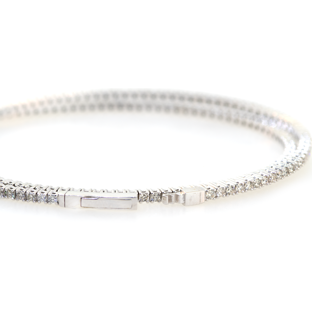 14KW 10.90gm Diamond Double Bangle Bracelet