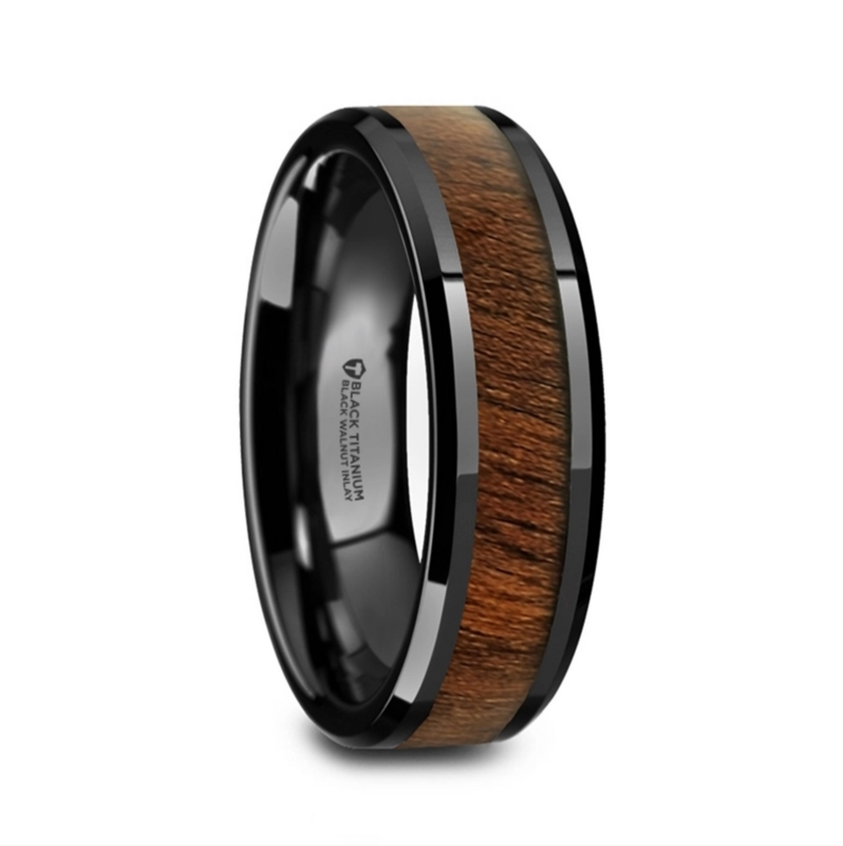 Kony Black Titanium Polished Beveled Edges Black Walnut Wood  display picture 1
